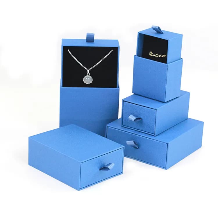 Drawer box with cotton rope pull, half open